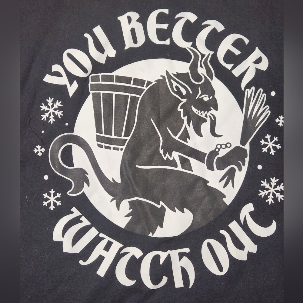 Devil Diablo Better Watch Out Black T-shirt (L fits XL) NWOT Christmas Tshirt